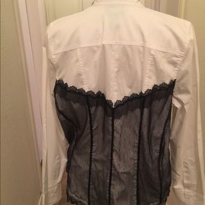 Torrid Corset style white blouse